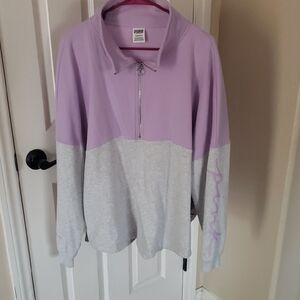 PINK Victoria's Secret Lavender and Gray Sweatshirt